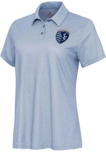 Antigua Sporting Kansas City Womens White Rings Short Sleeve Polo Shirt
