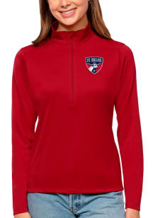 Antigua FC Dallas Womens Red Tribute Qtr Zip Pullover