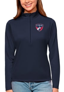 Antigua FC Dallas Womens Navy Blue Tribute Qtr Zip Pullover