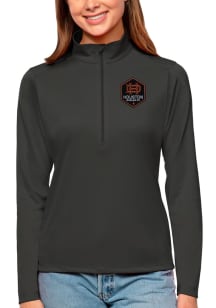 Antigua Houston Dynamo Womens Grey Tribute Qtr Zip Pullover