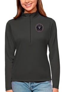 Antigua Inter Miami CF Womens Grey Tribute Qtr Zip Pullover