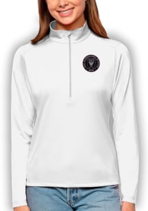 Antigua Inter Miami CF Womens White Tribute Qtr Zip Pullover