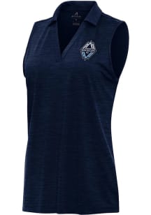 Antigua Vancouver Whitecaps FC Womens Navy Blue Layout Polo Shirt
