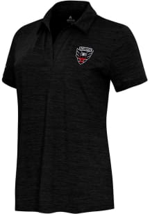 Antigua DC United Womens Black Layout Short Sleeve Polo Shirt