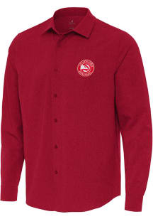 Antigua Atlanta Hawks Mens Red Exposure Long Sleeve Dress Shirt