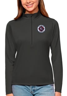 Antigua New England Revolution Womens Grey Tribute Qtr Zip Pullover