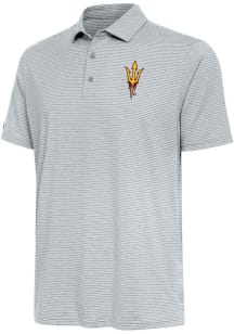 Antigua Arizona State Sun Devils Mens Grey Scheme Short Sleeve Polo