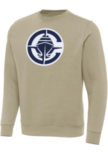 Antigua Los Angeles Clippers Mens Khaki Full Front Victory Long Sleeve Crew Sweatshirt