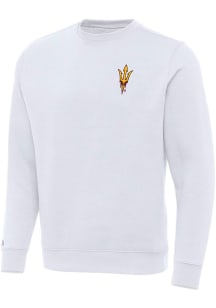 Antigua Arizona State Sun Devils Mens White Victory Long Sleeve Crew Sweatshirt