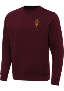 Antigua Arizona State Sun Devils Mens Maroon Victory Long Sleeve Crew Sweatshirt