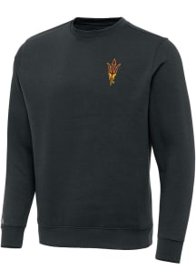 Antigua Arizona State Sun Devils Mens Charcoal Victory Long Sleeve Crew Sweatshirt