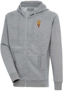 Antigua Arizona State Sun Devils Mens Grey Victory Long Sleeve Full Zip Jacket