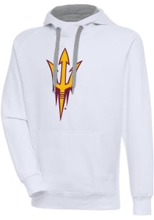 Antigua Arizona State Sun Devils Mens White Full Front Victory Long Sleeve Hoodie