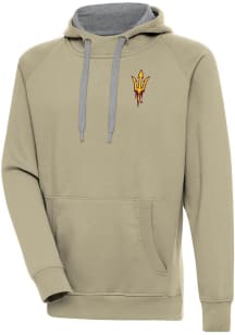 Antigua Arizona State Sun Devils Mens Khaki Victory Long Sleeve Hoodie