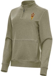 Antigua Arizona State Sun Devils Womens Olive Crush Qtr Zip