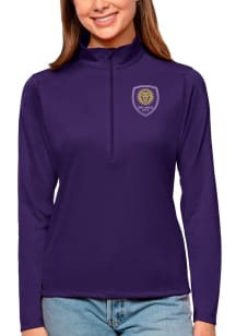 Antigua Orlando City SC Womens Purple Tribute Qtr Zip Pullover
