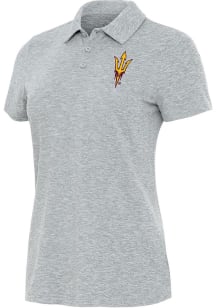 Antigua Arizona State Sun Devils Womens Grey Matter Short Sleeve Polo Shirt