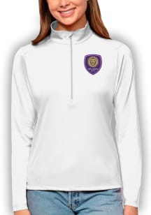 Antigua Orlando City SC Womens White Tribute Qtr Zip Pullover