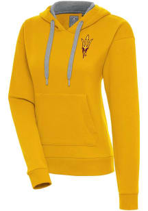 Antigua Arizona State Sun Devils Womens Gold Victory Hooded Sweatshirt
