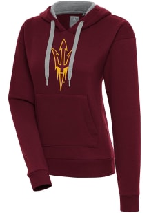 Antigua Arizona State Sun Devils Womens Maroon Full Front Victory Hooded Sweatshirt