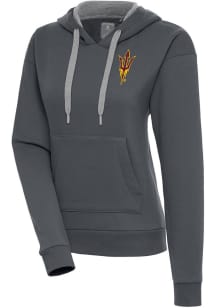 Antigua Arizona State Sun Devils Womens Charcoal Victory Hooded Sweatshirt
