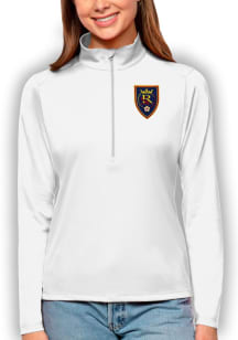 Antigua Real Salt Lake Womens White Tribute Qtr Zip Pullover