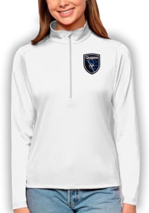 Antigua San Jose Earthquakes Womens White Tribute Qtr Zip Pullover