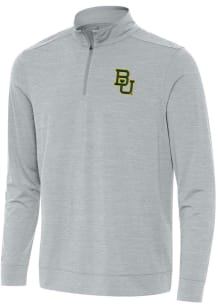 Antigua Baylor Bears Mens Grey Bright Long Sleeve Qtr Zip Pullover