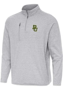 Antigua Baylor Bears Mens Grey Certain Long Sleeve Qtr Zip Pullover