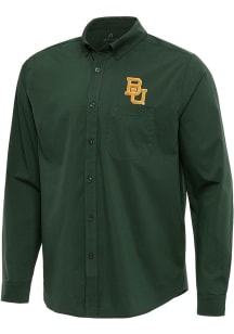Antigua Baylor Bears Mens Green Flight Long Sleeve Dress Shirt