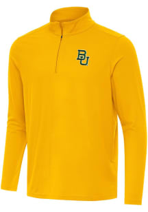 Antigua Baylor Bears Mens Gold Intent Long Sleeve Qtr Zip Pullover
