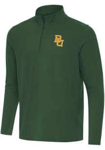 Antigua Baylor Bears Mens Green Intent Long Sleeve Qtr Zip Pullover