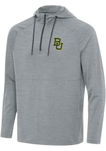 Antigua Baylor Bears Mens Grey Spikes Long Sleeve Qtr Zip Pullover