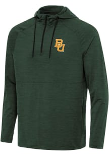Antigua Baylor Bears Mens Green Spikes Long Sleeve Qtr Zip Pullover