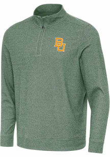 Antigua Baylor Bears Mens Green Subtle Long Sleeve Qtr Zip Pullover