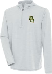 Antigua Baylor Bears Mens Grey Tidy Long Sleeve Qtr Zip Pullover