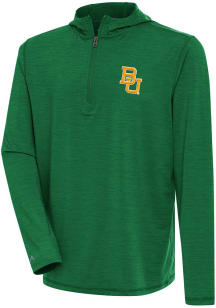 Antigua Baylor Bears Mens Green Tidy Long Sleeve Qtr Zip Pullover