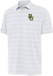 Antigua Baylor Bears Mens White Tunnel Short Sleeve Polo