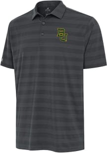 Antigua Baylor Bears Mens Grey Tunnel Short Sleeve Polo
