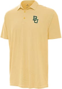 Antigua Baylor Bears Mens Gold Twine Short Sleeve Polo
