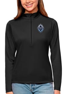 Antigua Vancouver Whitecaps FC Womens Black Tribute Qtr Zip Pullover