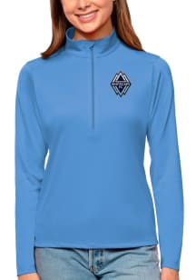 Antigua Vancouver Whitecaps FC Womens Blue Tribute Qtr Zip Pullover