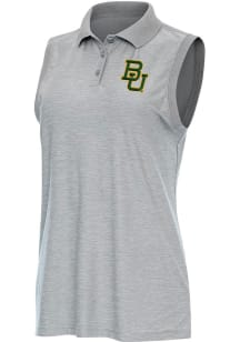 Antigua Baylor Bears Womens Grey Recap Polo Shirt
