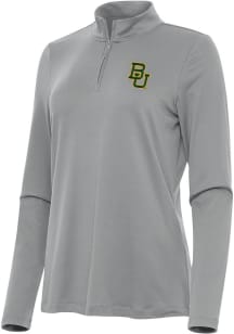 Antigua Baylor Bears Womens Grey Reprocess Recycled Qtr Zip