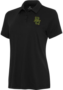 Antigua Baylor Bears Womens Black Reprocess Recycled Short Sleeve Polo Shirt