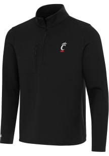 Antigua Cincinnati Bearcats Mens Black Insider Long Sleeve Qtr Zip Pullover