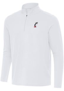 Antigua Cincinnati Bearcats Mens White Intent Long Sleeve Qtr Zip Pullover