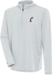 Antigua Cincinnati Bearcats Mens Grey Tidy Long Sleeve Qtr Zip Pullover