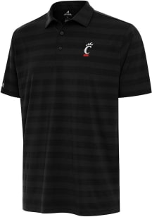 Antigua Cincinnati Bearcats Mens Black Tunnel Short Sleeve Polo