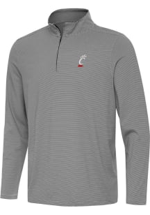 Antigua Cincinnati Bearcats Mens Black Twine Long Sleeve Qtr Zip Pullover